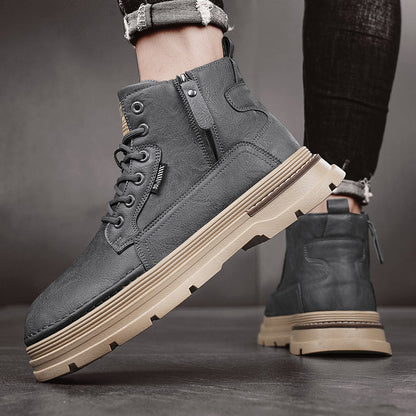 High-top Men's British Style Worker Boot