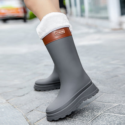 New High Tube Stylish Rain Boots Outdoor Waterproof