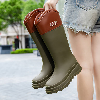 New High Tube Stylish Rain Boots Outdoor Waterproof