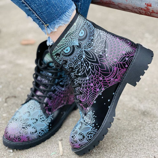 Plus Size Women's Printed Multi-color Printed Martin Boots