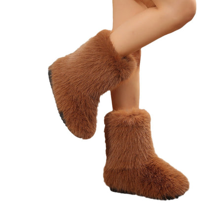 Mid-calf Plush Boots Keep Warm