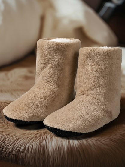 Thickened Fleece-lined Warm Floor Boots Mid-calf