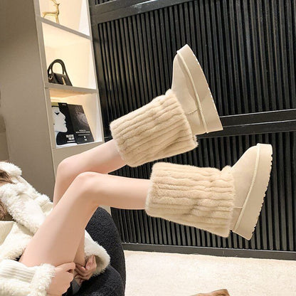 Niche Platform Fur Boots Comfortable Velvet