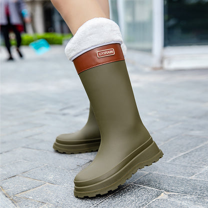 New High Tube Stylish Rain Boots Outdoor Waterproof