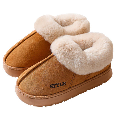 New Suede Cotton Slippers Warm Non-slip Snow Boots