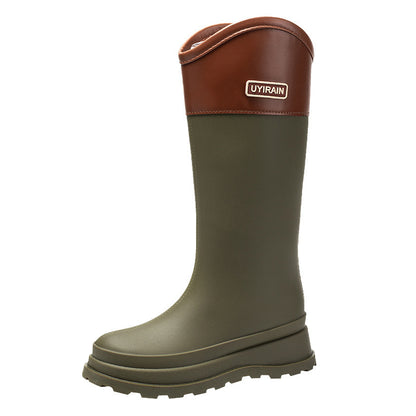 New High Tube Stylish Rain Boots Outdoor Waterproof
