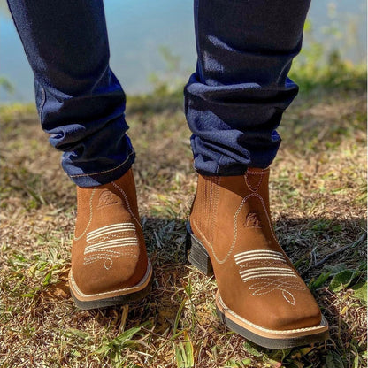 Vintage Suede Flat Heel Round Toe Martin Boots Men