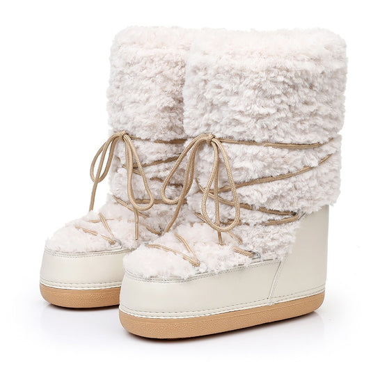 Women's Space Boots Lamb Fur Snow Boots